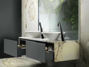 Karol Двойная подвесная тумба под умывальник с ящиками Cono