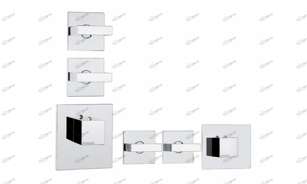 Z033203 + Z030203 000 Смеситель & запорный кран Rectangular 3 Outles (with diverter) HP BOSSINI 