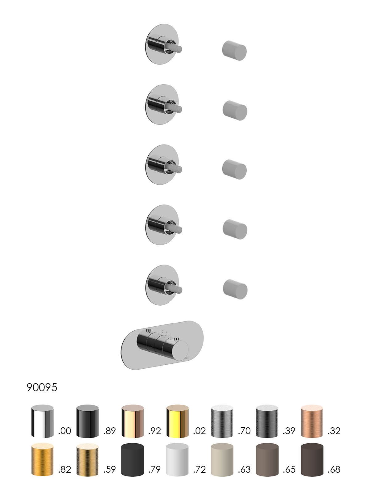 Термостатический смеситель для душа с 6 отверстиями Rubinetterie Frattini отдельная эстетика ARCH-00103351 - Вид №1