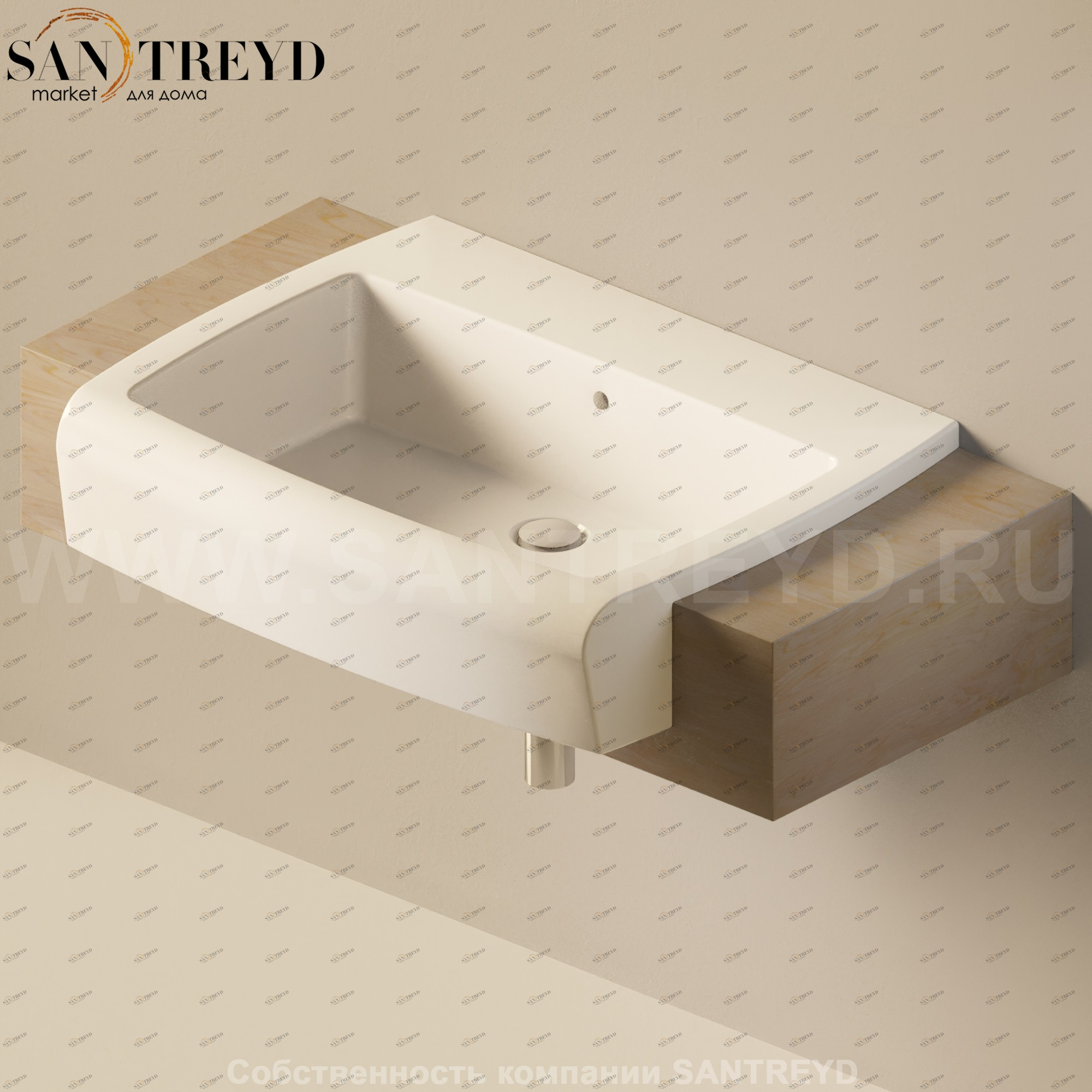 Flaminia UNA Консоль для раковины от 100 до 200 см необработанное дерево UNA75M1.WF Ceramica Flaminia UNA75M1WF