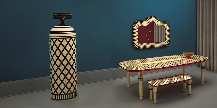 Scarlet Splendour Лакированная деревянная скамья Vanilla noir sun-id-1485029 - Вид №4