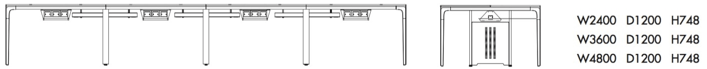 Grado Design Прямоугольный рабочий стол с системой управления кабелями Dada table Dad-tb-03 - Вид №4