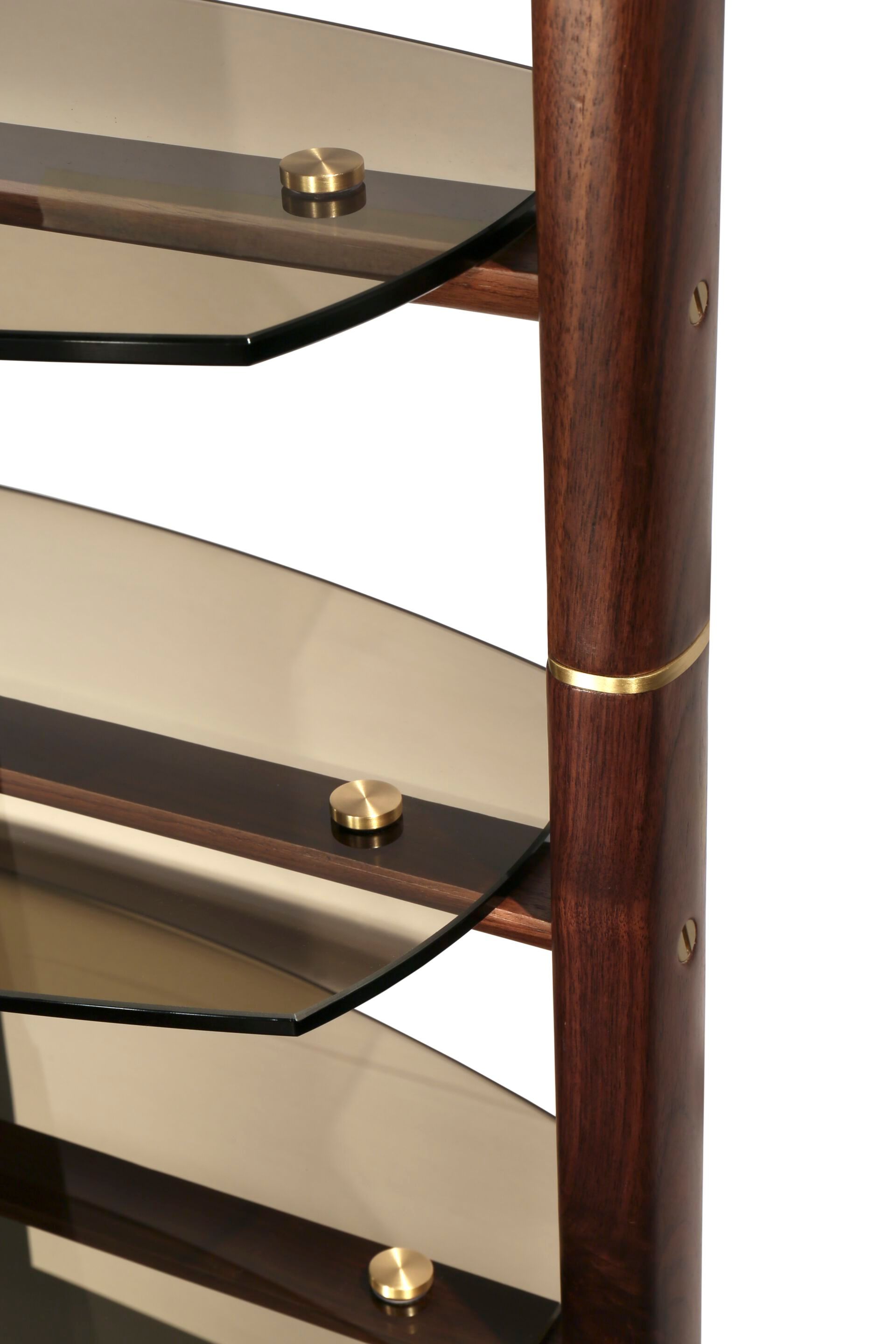 Деревянный и стеклянный настенный книжный шкаф Borzalino NIMA ARCH-00115731 - Вид №9