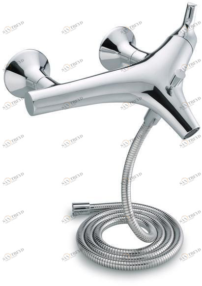JUSTIME Настенный однорычажный смеситель для ванны из хромированной латуни с гибким блоком питания Nature 6927-94-85cp