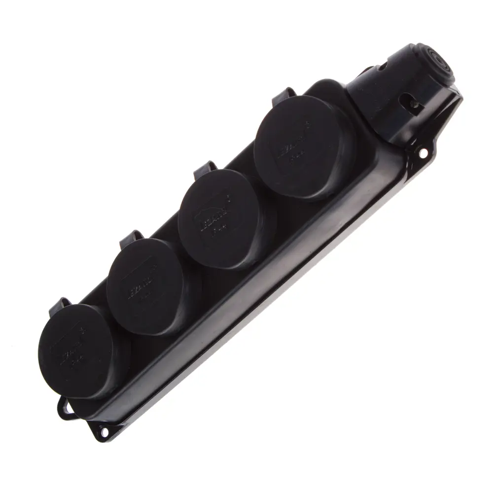 Колодка для удлинителя Lezard 4 розетки с заземлением 3500 Вт цвет черный STLM-2062333 - Вид №1