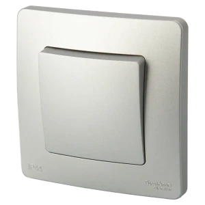 Выключатель проходной встраиваемый Systeme Electric Blanca 1 клавиша цвет алюминий