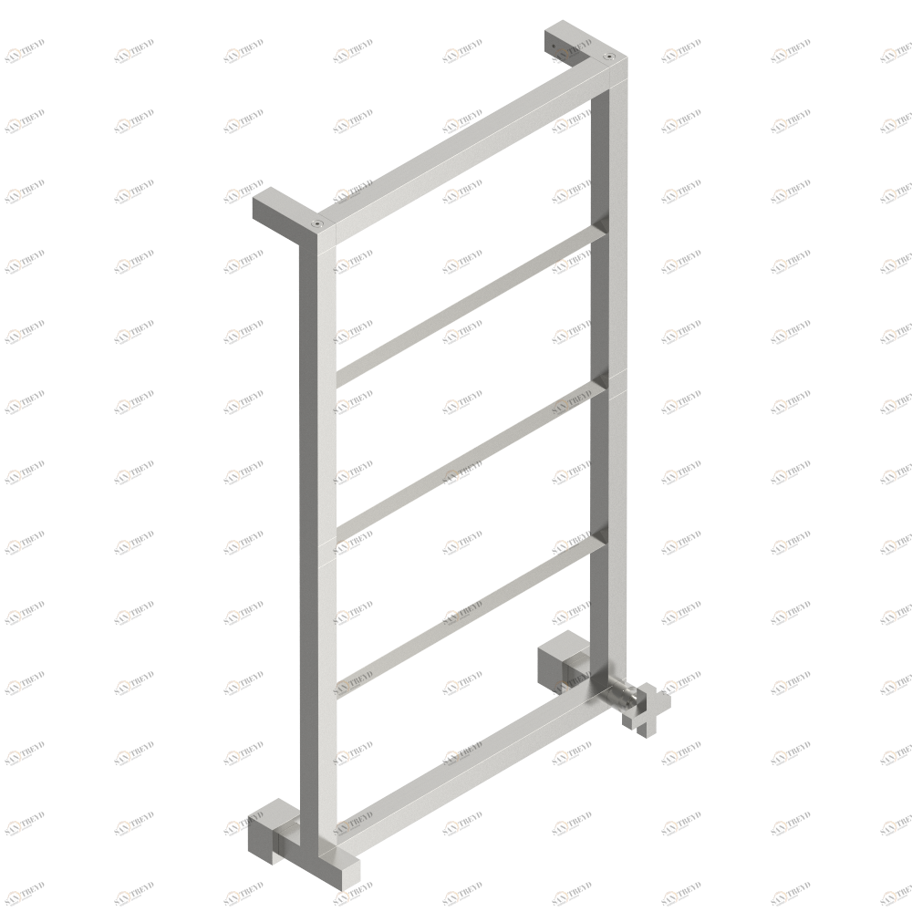 G1T-TWS5H1 Полотенцесушитель Современный квадратный, 5 перекладин, 520 мм x 910 мм, водяной, с 1 декоративной рукояткой Thg-paris Beluga Матовый никель G1T-TWS5H1 CAT.C