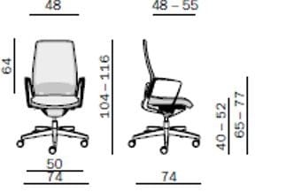 Ткань поворотный операционный офисный стул с подлокотниками ZÜCO Selvio E ARCH-00056683 - Вид №2
