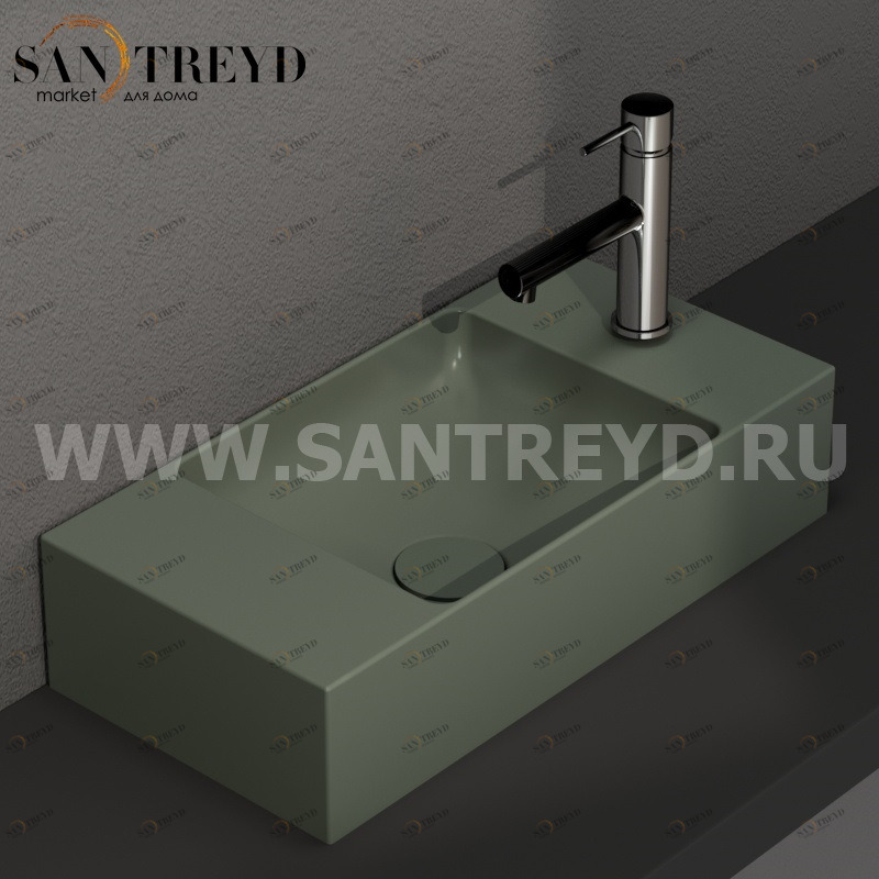 B6R52FE Подвесная раковина настенная прямоугольная Ceramica Globo T-EDGE