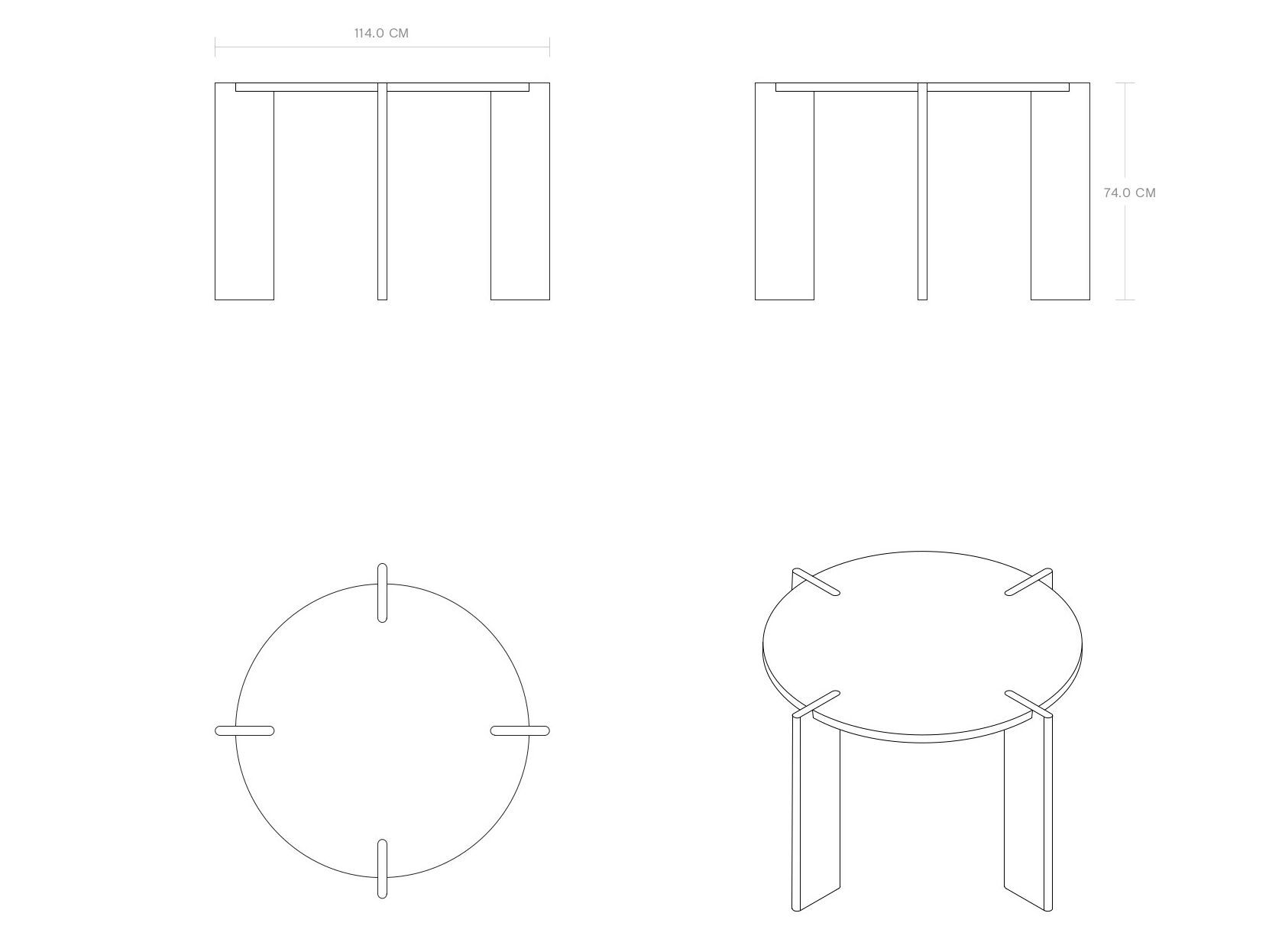 Круглый деревянный обеденный стол Phantom Hands X + L ARCH-00057565 - Вид №6