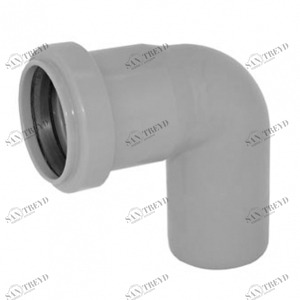 Отвод ПВХ канализационная D40мм 90 градусов Политек 6306