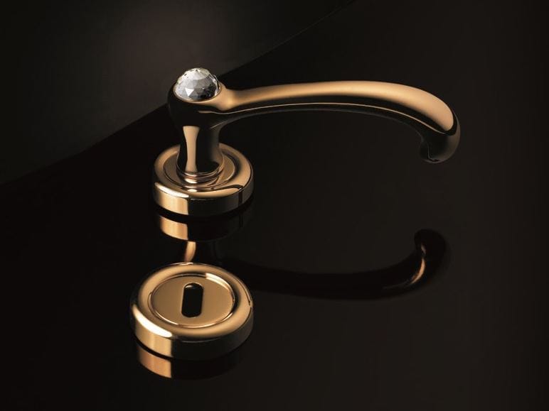 Хромированная латунная ручка с кристаллами Swarovski® на розетке с насадкой LINEA CALI' Idea Crystal ARCH-00057439