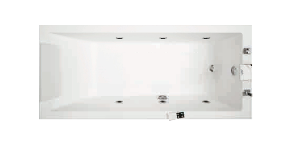 Ванна Hydromassage Novellini CALOS с набортным смесителем, системой дезинфекции и боковыми панелями CA1318080PFA3 - Вид №1