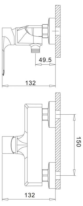 Смеситель для душа BOCCO BOC-ESDM-CRM BELBAGNO  - Вид №1