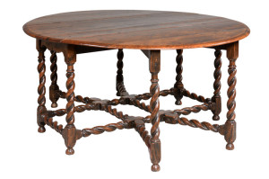 SOR27393 Ранний дубовый ячменный стол Twist Gateleg ijlbrown