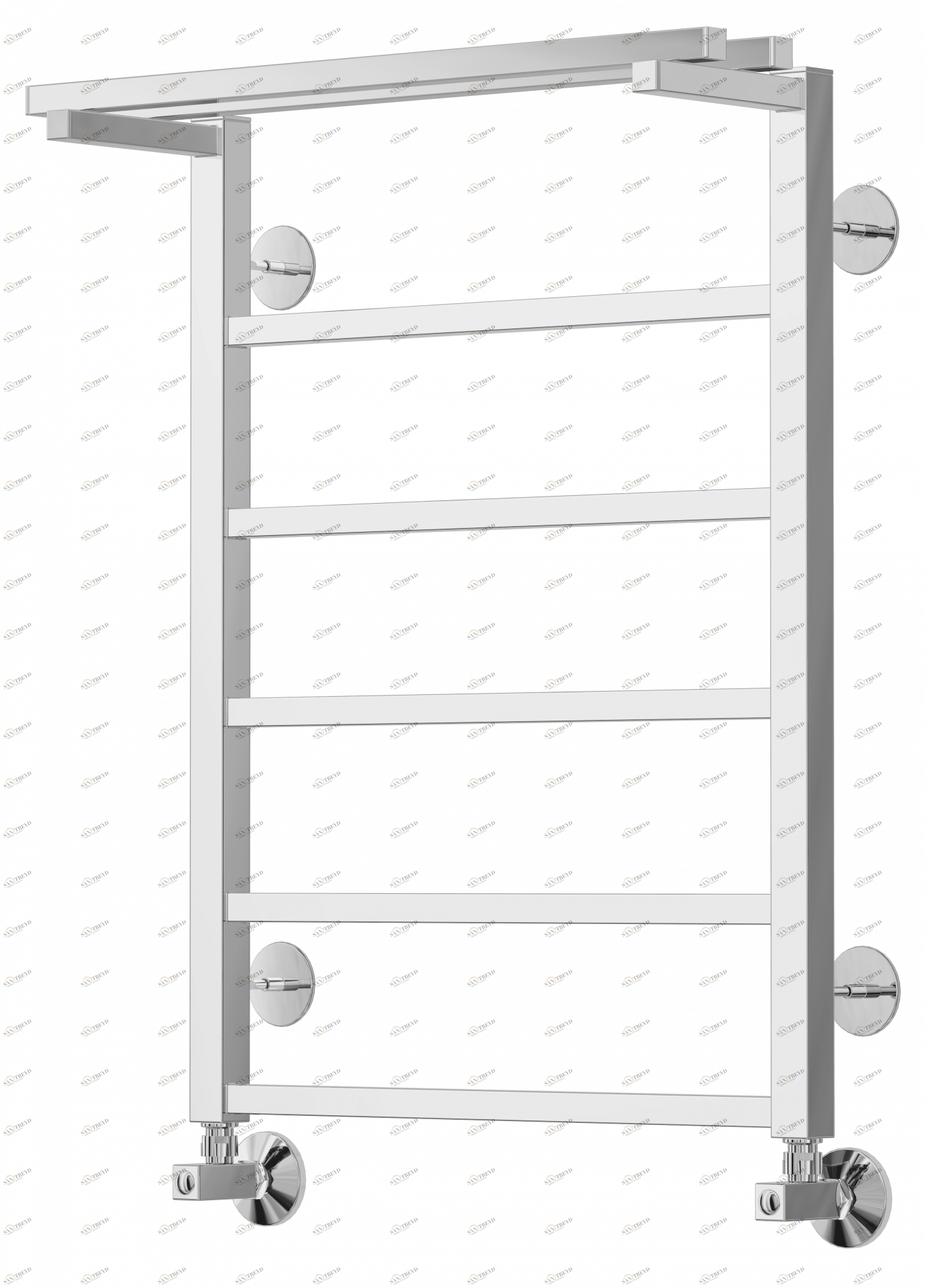 4660059582474 СТАНДАРТ Контур с полкой П6 500х700 Полотенцесушитель TERMINUS RAL 9005 матовый