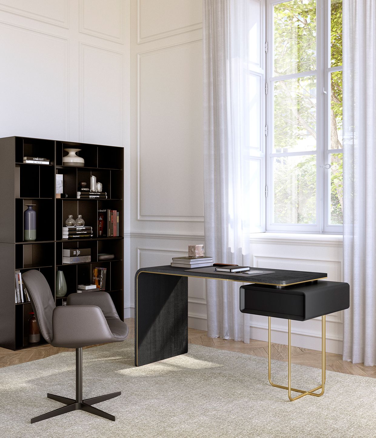 Деревянный прямоугольный стол с ящиками EFORMA Auri ARCH-00146084 - Вид №4