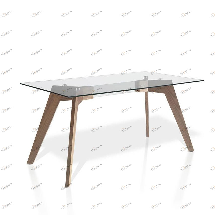 Обеденный стол прямоугольный стеклянный 150см Sofisticado от Angel Cerda ANGEL CERDA  00-3865646 Орех;коричневый;прозрачный 