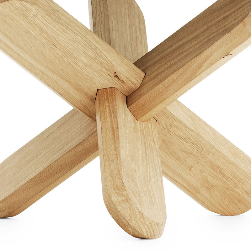 Стол Ding 40 x D75 см, прозрачное стекло-дуб Normann Copenhagen 602240 - Вид №1