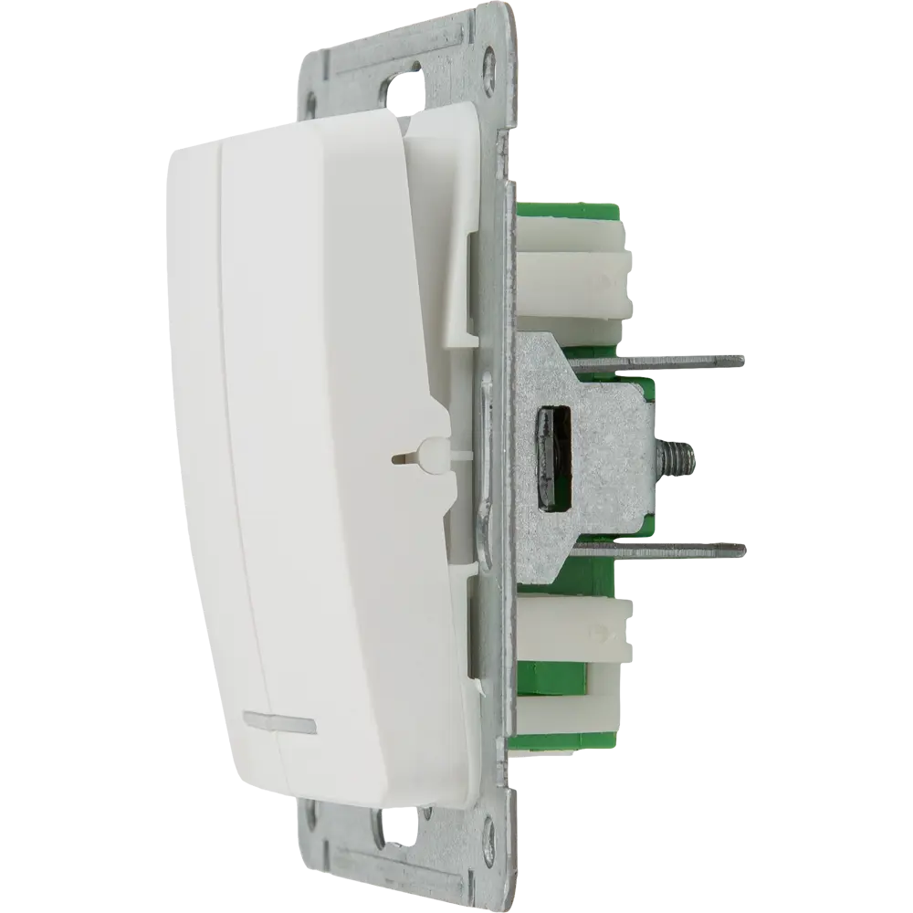 Выключатель встраиваемый Hegel Мастер 2 клавиши с индикатором цвет белый STLM-2057496 - Вид №4