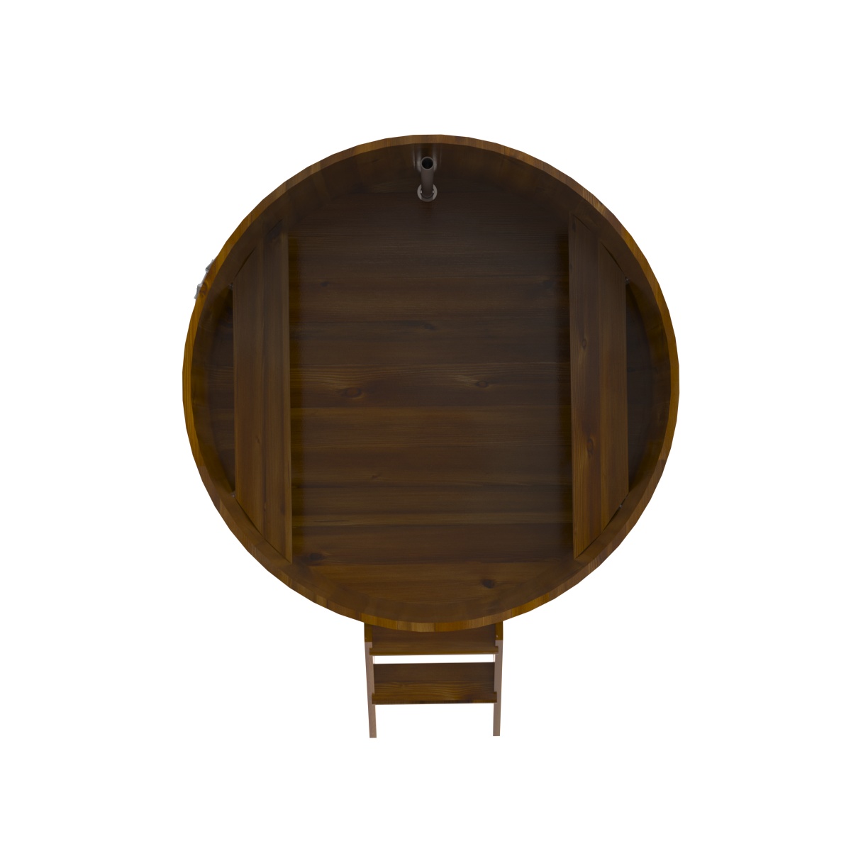 2232 Купель круглая из лиственницы Рустик d=1,50х1,1 мореная Alyarus  - Вид №5