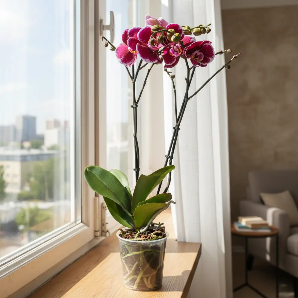 Орхидея Фаленопсис 2 ветки ø12 h55 см 89412070 STLM-2140505 Santreyd 