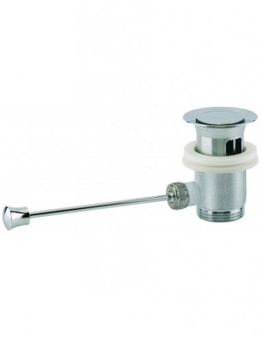 100300 008 00  Автоматический слив для умывальника, с клапаном, горизонтальная тяга, затяжка 40/48 мм Valentin Матовый Никель  - Вид №1