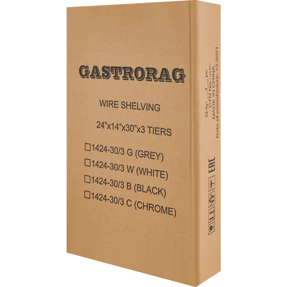 Стеллаж сетчатый 61x76.2x35.6 см Gastrorag нержавеющая сталь цвет чёрный нагрузка на полку до 70 кг 85681395 STLM-2179432 Santreyd  - Вид №7