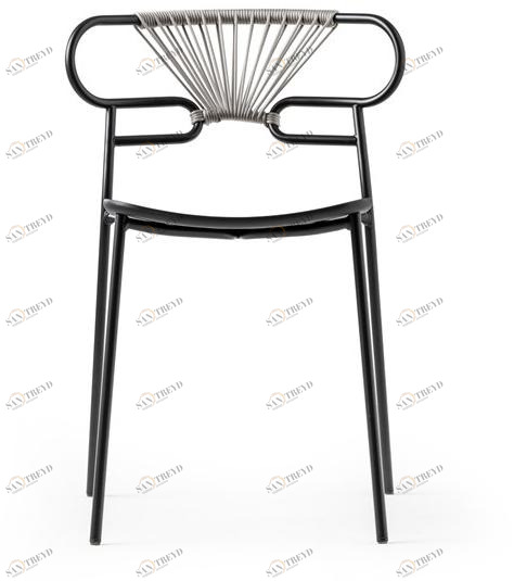 TrabA' Штабелируемый стул из металла и полиуретана Genoa 0047/48-met-cross-pu