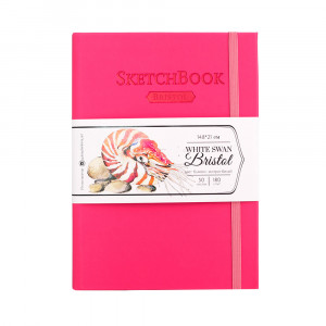 401432 Скетчбук для графики и маркеров Bristol Touch 180 г/м2 А5 14.8 х 21 см твердый переплет 50 л. малиновый Малевичъ