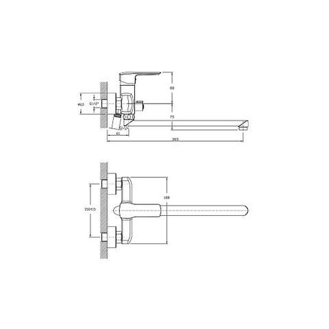Orange Merci M13-211cr однорычажный смеситель для ванны/душа Хром sun-id-1516883 - Вид №1