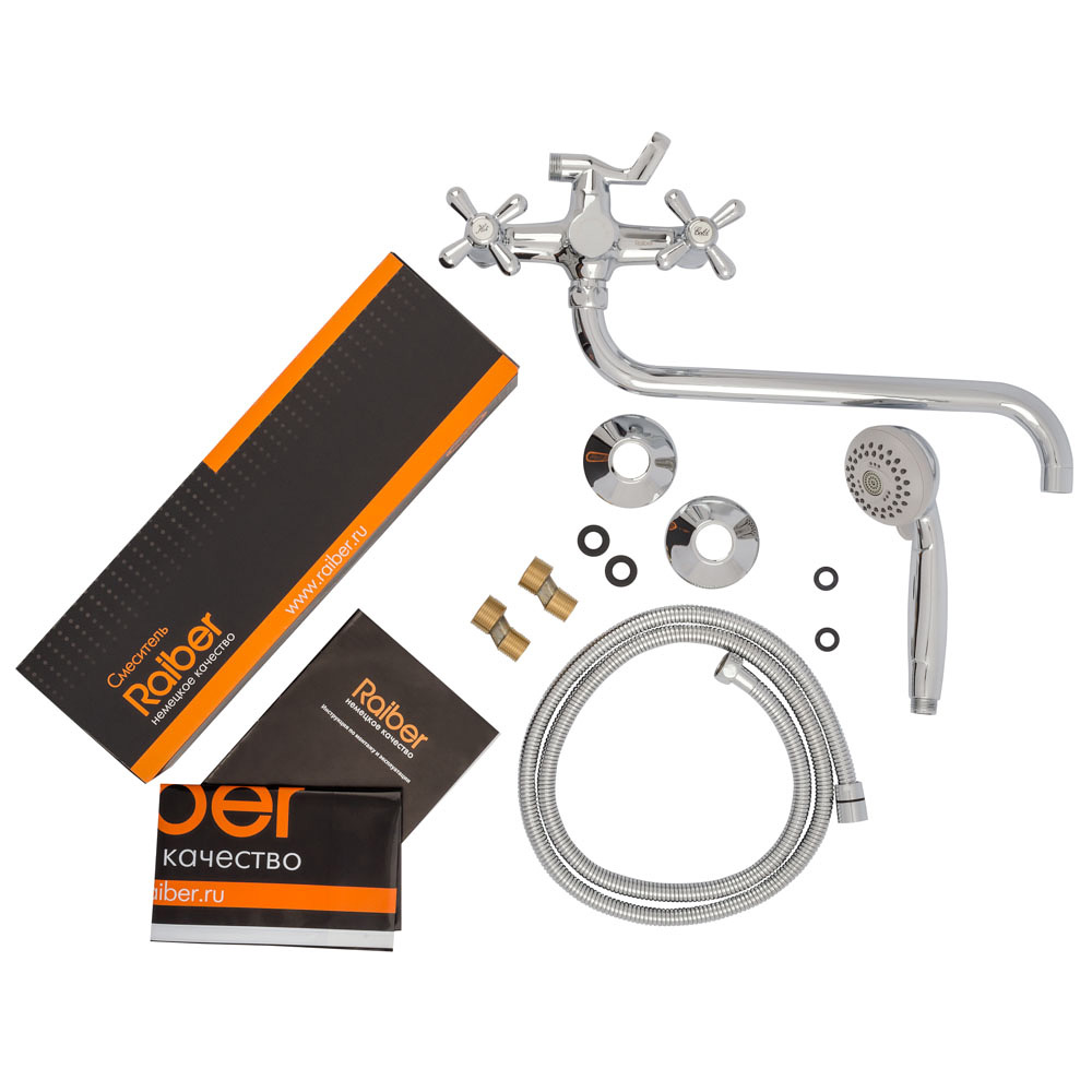 Смеситель для ванны Raiber Classic R2003 с двумя рукоятками R2003 Santreyd  - Вид №3