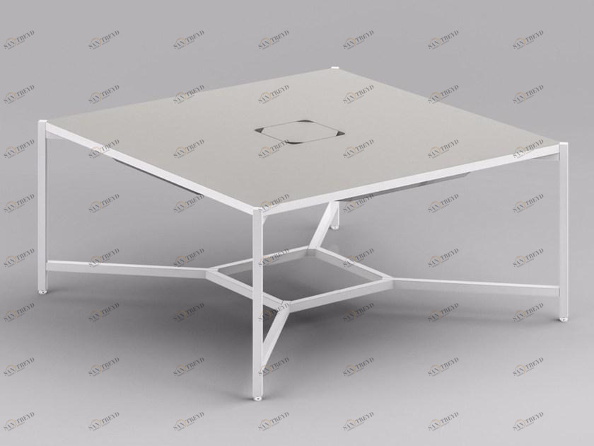 FANTONI Квадратный стол для переговоров с системой управления кабелями Hub sun-id-1436512