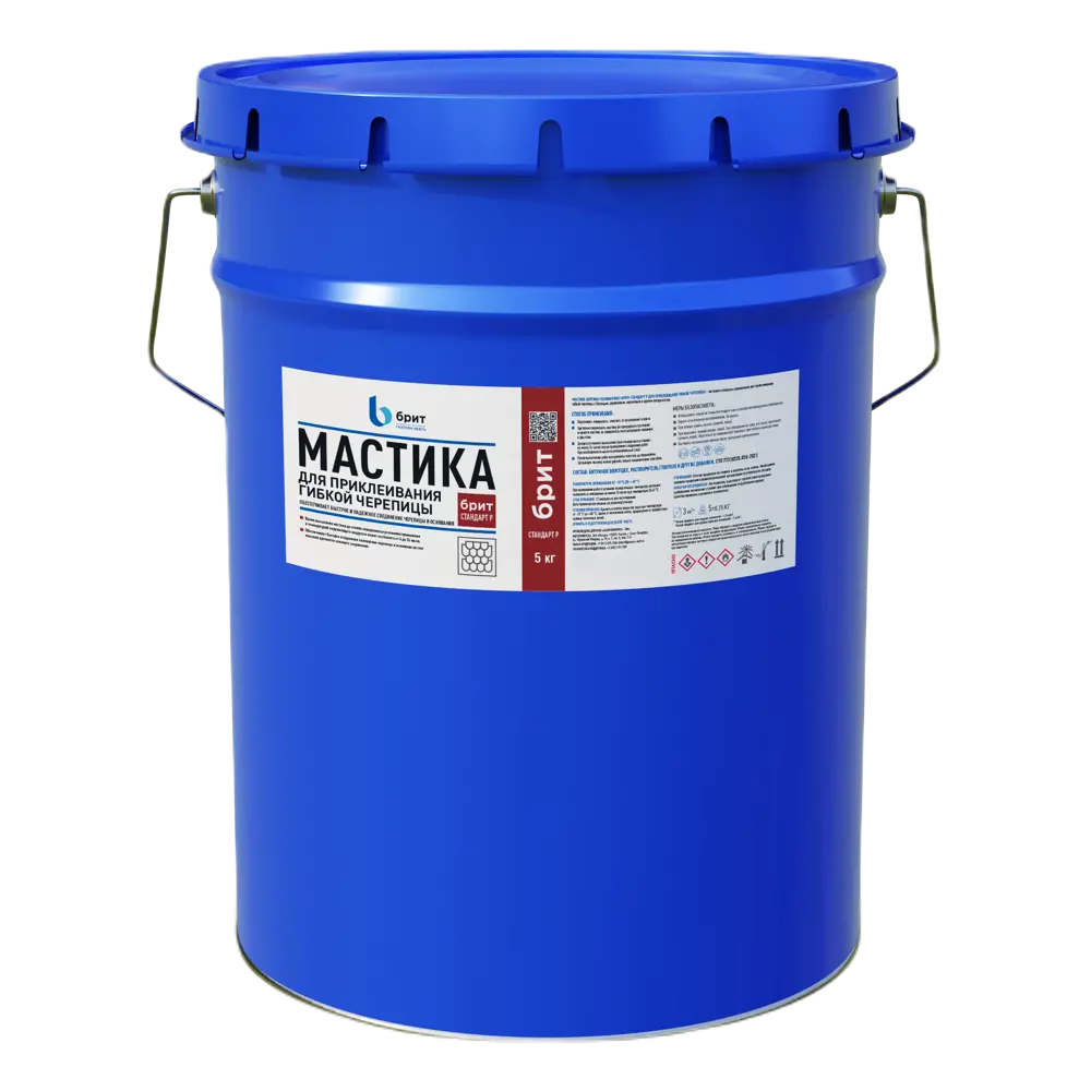 Битумно-полимерная мастика БРИТ Стандарт-Р для кровельных работ 5 кг 84300200 STLM-0048216
