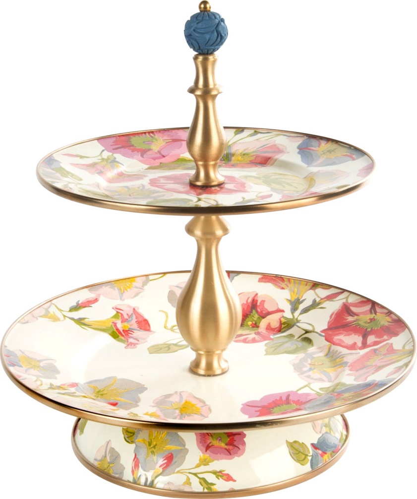 10635252 Mackenzie-Childs Ваза для сладостей двухъярусная "Morning Glory" Сталь 