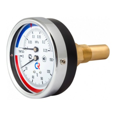 ТМТБ-31T.0410120 Термоманометр ТМТБ-31T с задним подключением Valtec 1/2", 10 бар, 0-120 °C 