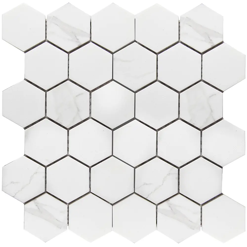 Мозаика керамическая Smart Mosaic Homework Hexagon Carrara Matt 27.1x28.2 см цвет серый 82909307 STLM-2106461 - Вид №2
