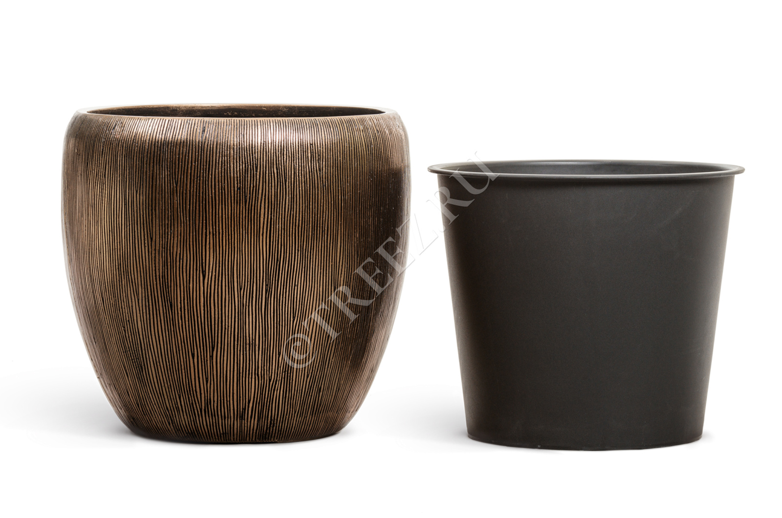 41.3320-06-044-BRS-39 Кашпо  Effectory - серия Wow - Конус-Чаша - Тёмное матовое золото Цветочная коллекция  - Вид №3