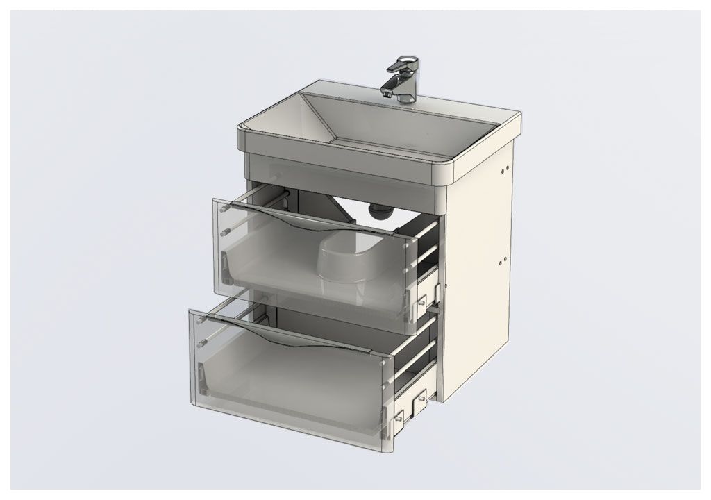 Тумба с раковиной Aquanet Орлеан 60 белый 0018308100182311 - Вид №8