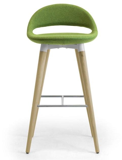 Leyform Высокий табурет из дерева и ткани со спинкой Samba 51562 - Вид №1