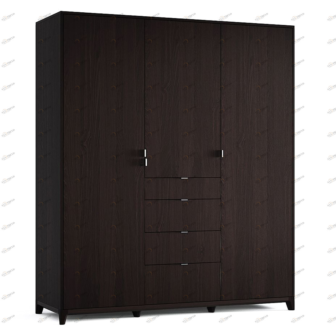 Шкаф трехстворчатый распашной дуб Венге Case №2 THE IDEA  210387 Венге;черный 