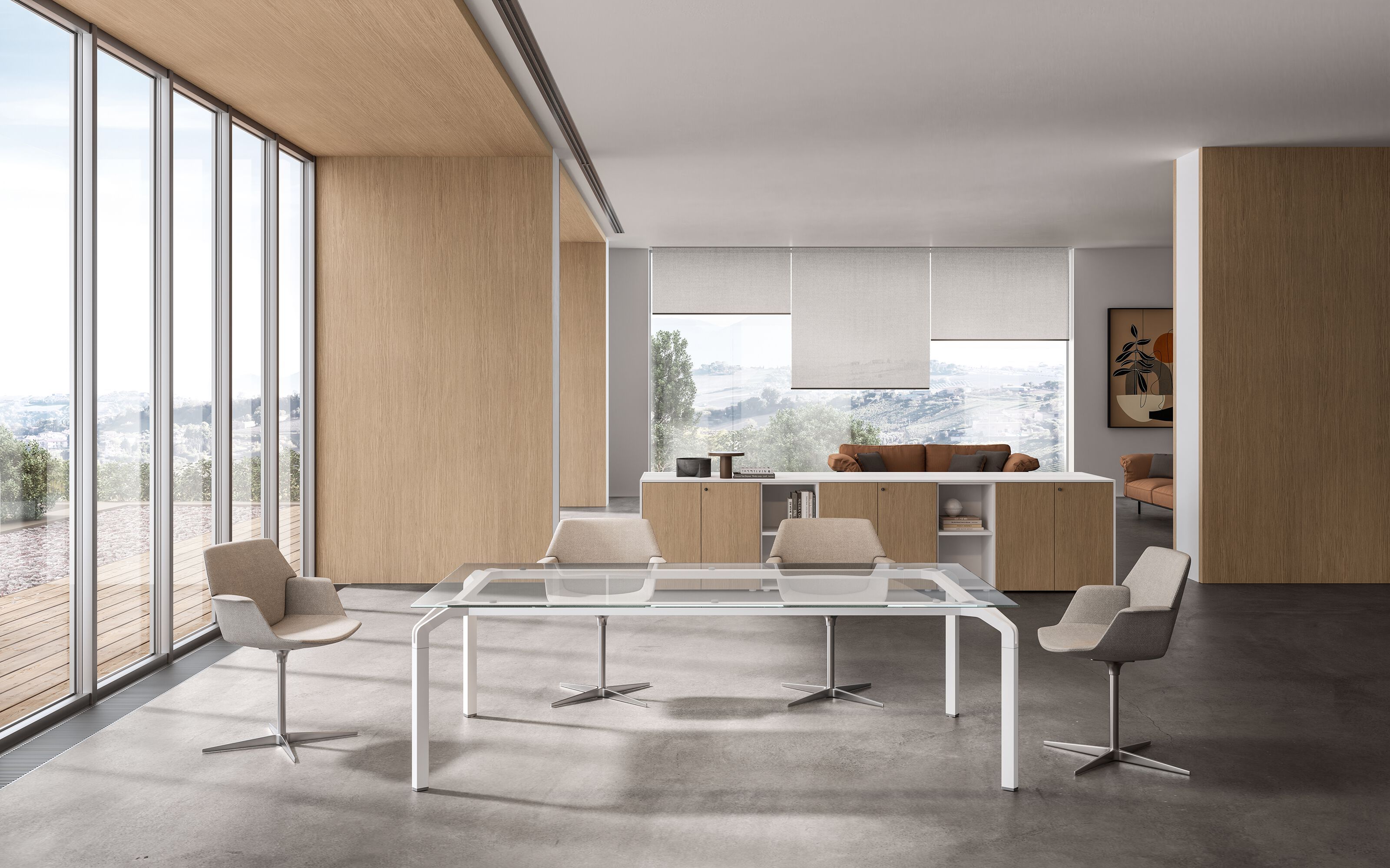 Стеклянный стол / Стол для совещаний About Office йога ARCH-00080884 - Вид №6