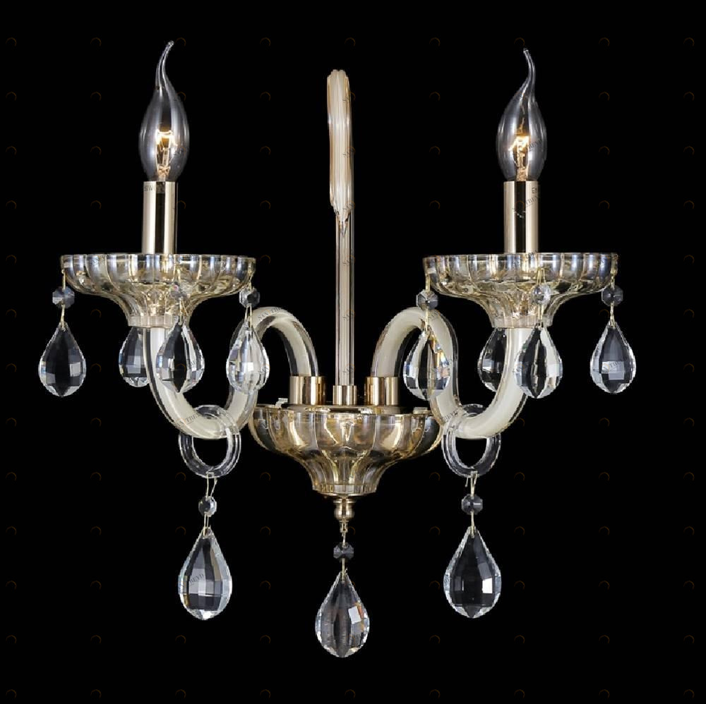Бра Crystal Lux Sierra AP2 CRYSTAL LUX СВЕЧА 077463 Бежевый;прозрачный;серебро 
