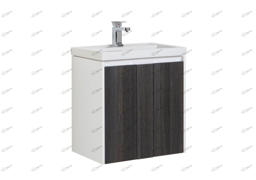 Тумба с раковиной Aquanet Клио 60 эвкалипт мистери/белый 0019572000187812