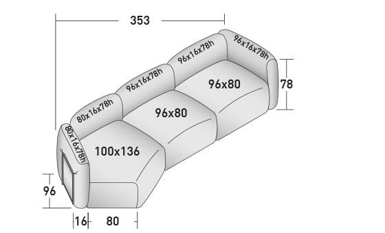 Съемный диван Flou лук ARCH-00058092 - Вид №9