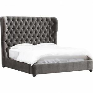 Кровать двуспальная 180х200 серая Amster ICON DESIGNE ДИЗАЙНЕРСКИЕ 177940 Серый