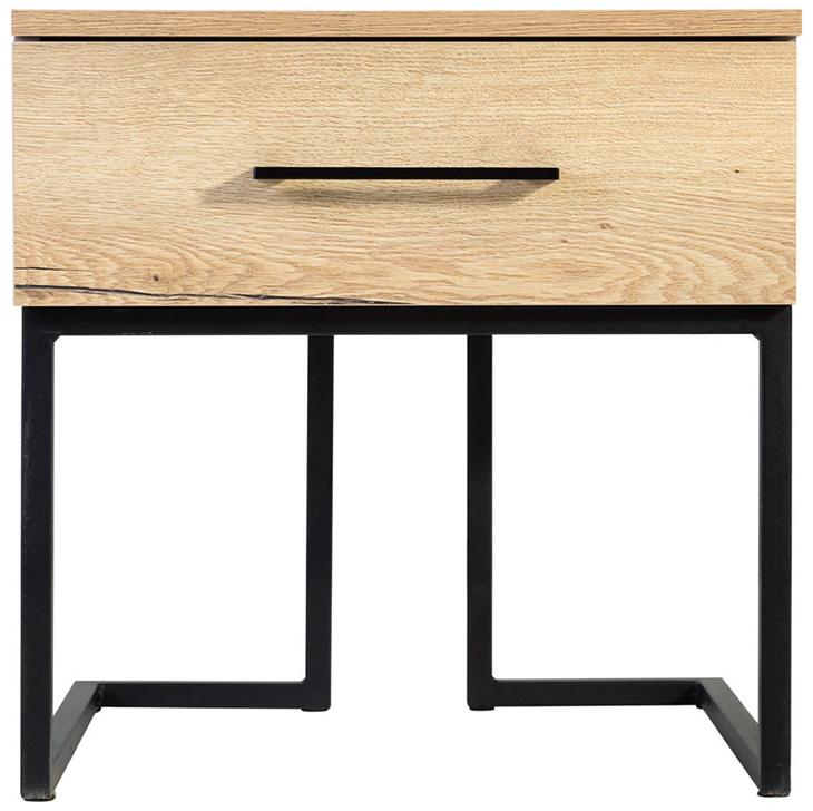 1720 Тумба прикроватная Loft Дуб натур/Бетон R-HOME 4009297h_Натур - Вид №2