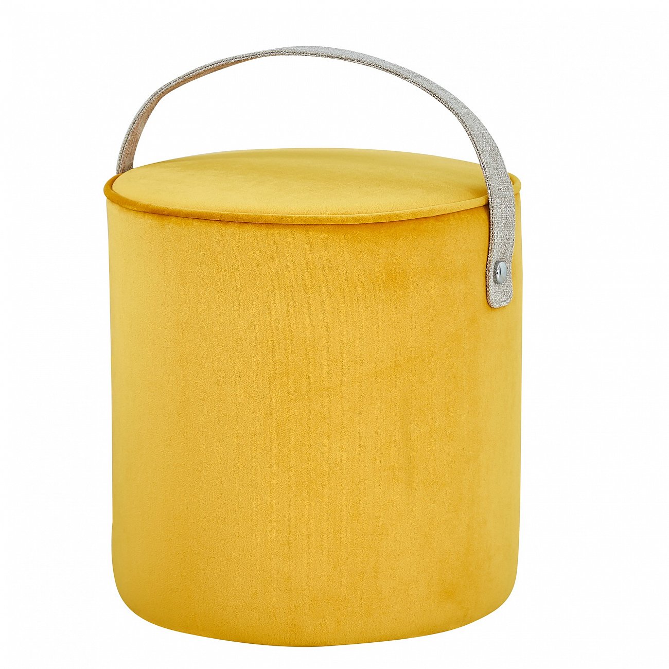 Пуфик круглый оранжевый вельветовый с ручкой "Джерри" STOOL GROUP  00-3881789 Желтый  - Вид №4