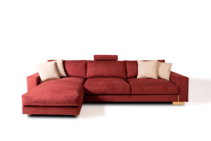 Диван из микрофибры с полуостровом