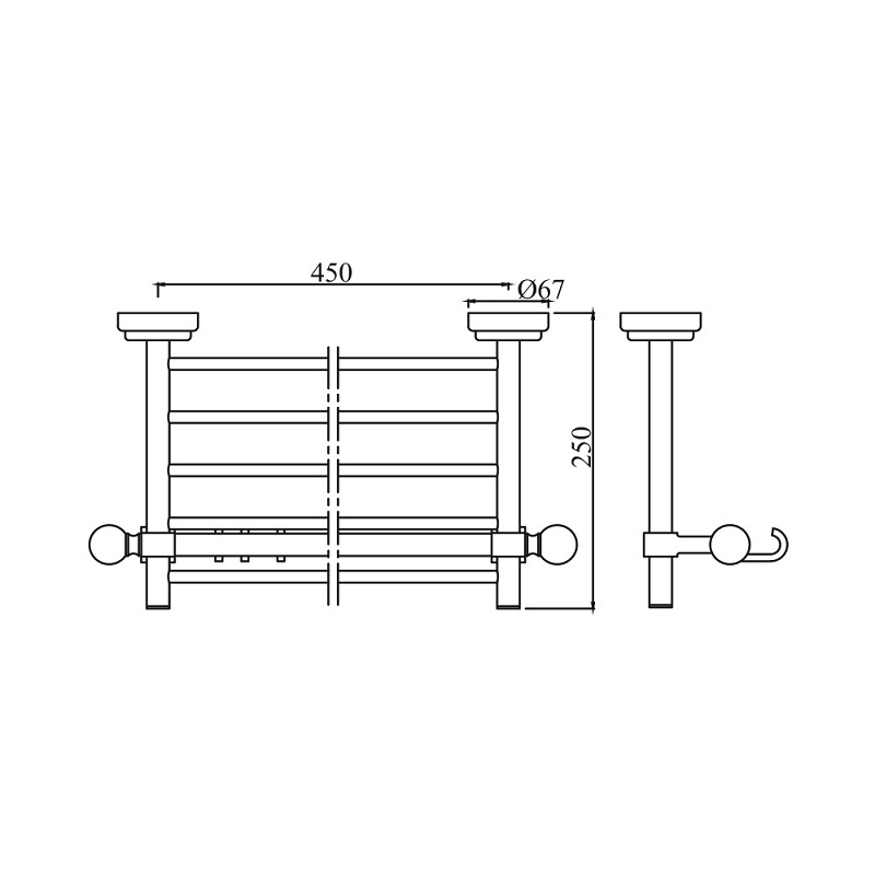 AQN-CHR-7781B Полка для полотенец Jaquar Queen's Santreyd  - Вид №1